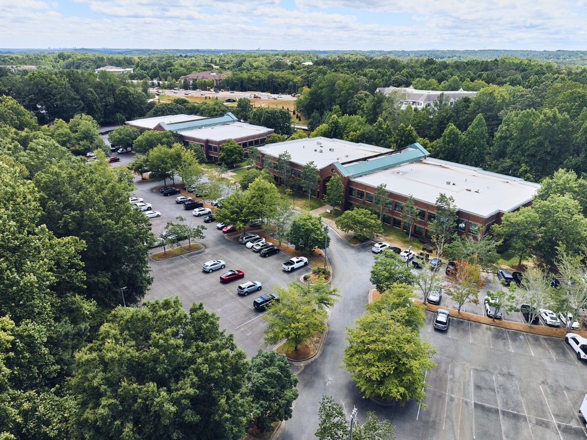 A spread of office buildings in Johns Creek.