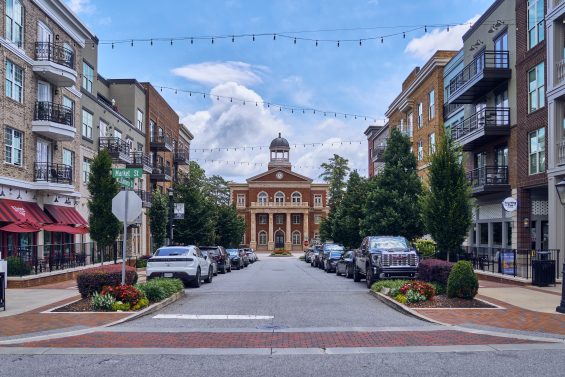View of Alpharetta City Hall from downtown.